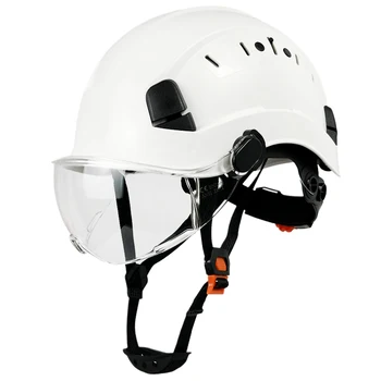 Строительный защитный шлем с защитными очками и козырьком, высококачественная каска из ABS, легкая Защита головы для промышленных работ ANSI, Спасательная