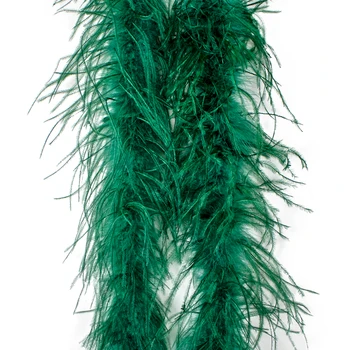 2 метра 2ply Боа из страусиных перьев, зеленый шарф из перьев Боа, праздничная одежда для шитья, косплей, карнавал, плюмы своими руками