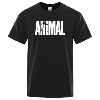 Модные мужские футболки с буквенным принтом в виде животных, уличные забавные футболки с короткими рукавами, Свободная футболка с круглым вырезом, дышащая хлопковая одежда 80264