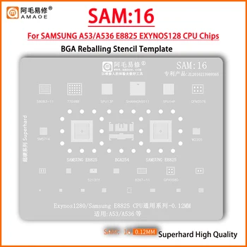Amaoe SAM16 BGA Трафарет для SAMSUNG A53/A536 E8825 58083-11 SPU13P SHANNON5511 QPA5580 SM5714 SPU14P W2205 8267-11
