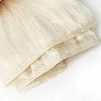 Светлые Плоские Шелковые пряди для наращивания человеческих волос, пришитые пучками к прядям, Машинное производство Remy Шелковистые Прямые Пряди Для наращивания