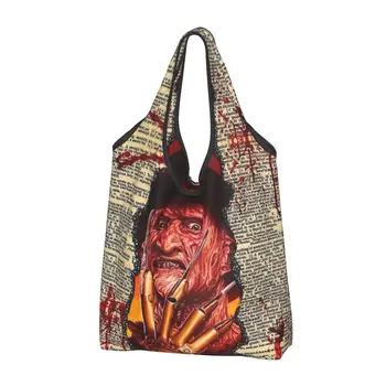 Забавные сумки для покупок с героями фильмов ужасов, портативная сумка для покупок в магазине на Хэллоуин