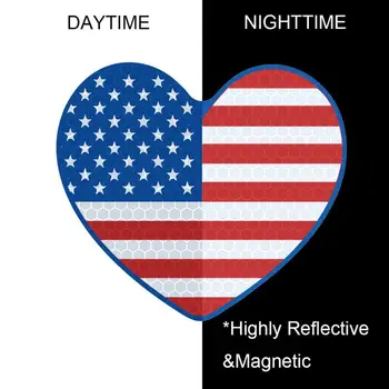 6шт Универсальная наклейка с американским флагом Изысканный узор в форме сердца Наклейка с американским флагом в форме сердца Наклейка с американским флагом