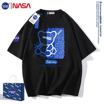 Футболки NASA Для мужчин и женщин Унисекс С круглым вырезом и принтом, Универсальная футболка с коротким рукавом S-4XL