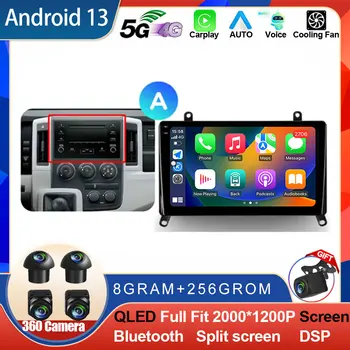 Автомобильный радиоприемник Android 13 для Toyota Hiace H300 VI 6 GranAce I 1 2019-2022 Мультимедийный Видеоплеер Навигация GPS 4G WIFI 8G + 256G