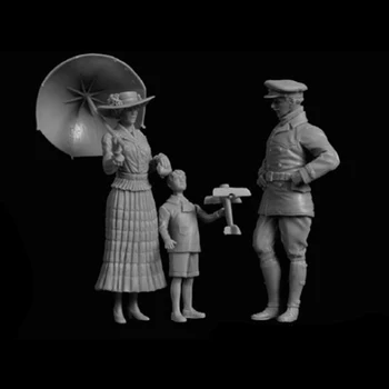 Фигурка из смолы 1/32 современная модель ребенка и родителей в разобранном виде, Неокрашенный набор для сборки фигурок