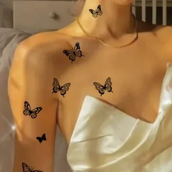 Временные водонепроницаемые наклейки с цветами Татуировки Наклейки с татуировками Черные наклейки для рук Длительное моделирование Персонализированных сексуальных женщин