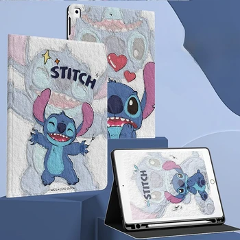 Чехол для Планшета Disney Stitch для iPad Pro Air 3 4 5 Mini 4 5 6 с Милым Мультяшным Рисунком iPad 2022 10,9 дюйма, Защитный Чехол для Планшета с Прорезью для Ручки