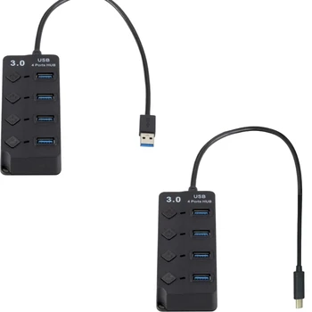 Док-станция-концентратор USB / Type C с 4 портами (3xUSB2.0 1xUSB3.0) для ноутбуков и планшетов
