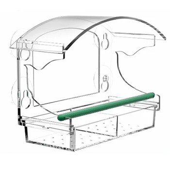 Оконная кормушка для птиц с 4 прочными присосками, прозрачная оконная кормушка для птиц снаружи, акриловый птичий домик для окна Простота установки