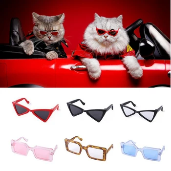 Красивые солнцезащитные очки для кошек-сфинксов, украшения для фотосессии, Треугольные Квадратные очки для домашних собак, аксессуары-талисманы для Гота Гарфилда