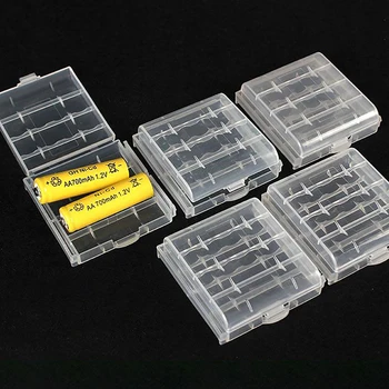 Ящик для хранения батареек типа АА ААА с 2 4 8 слотами Жесткий пластиковый кейс Чехол держатель Защитный кейс с зажимами для ящика для хранения батареек типа АА ААА