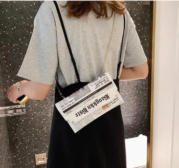 2023 Новая модная Корейская универсальная сумка через плечо в стиле ретро в гонконгском стиле с шикарной цепочкой на одно плечо с надписью