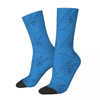 Забавные счастливые мужские компрессионные носки Ручной работы Винтажная линия Harajuku Хип-хоп Новинка Повседневная команда Crazy Sock Подарочный принт