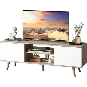 Подставка для телевизора WLIVE для телевизора с диагональю 55-60 дюймов, Развлекательный центр в стиле Бохо со Шкафами для хранения Вещей, Телевизионная консоль для декора гостиной