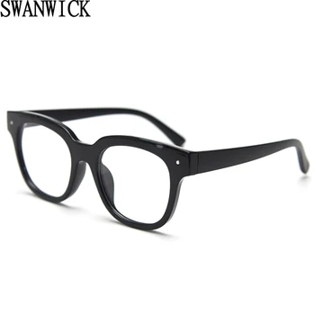 Квадратные очки Swanwick для женщин с прозрачными линзами, ретро оправы для очков, мужские TR90, женские, унисекс, зеленые, прозрачные, высокое качество