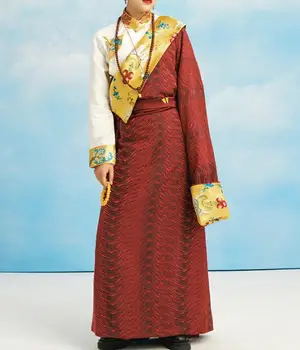 Женский халат в китайско-тибетской традиции Длиной 143 см, зимнее утепленное пальто Kumbaya