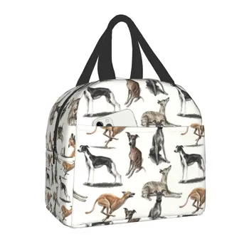 Женская сумка для ланча с изоляцией Whippet, герметичный холодильник для собак Greyhound, Термосумка для ланча, пляжные сумки для кемпинга, дорожные сумки для пикника