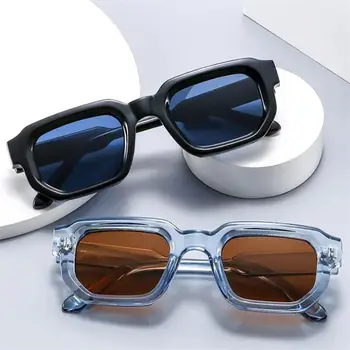 Винтажные прямоугольные солнцезащитные очки, модные квадратные очки ярких оттенков, модные ретро-женские солнцезащитные очки UV400