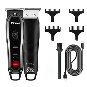 Профессиональная электрическая машинка для стрижки волос SH-128 Новая мужская электрическая машинка для стрижки волос с масляной гравировкой, машинка для стрижки волос с цифровым ЖК-дисплеем