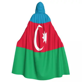 Длинный плащ-накидка с флагом Азербайджана, плащ с капюшоном, осенние толстовки