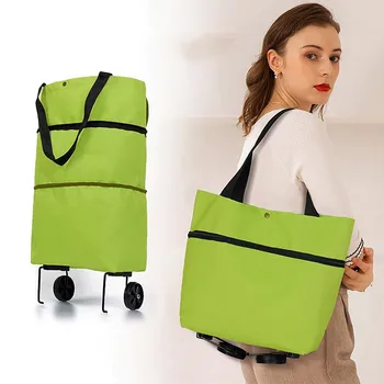 Складная корзина для покупок, сумка-тележка на колесиках, складные сумки для покупок, многоразовые продуктовые сумки, органайзер для продуктов, сумка для овощей