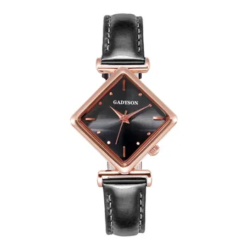 Модные женские изысканные часы, гладкие минималистичные женские кварцевые часы с геометрическим квадратным градиентом, зеркальные часы с бриллиантами Relojes