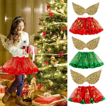 Женская рождественская юбка-пачка размера S/M / L, красное балетное платье для танцев, удобная юбка-пачка принцессы с крыльями, многослойные фатиновые юбки с рюшами