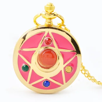 Diamond Wings Love Case, кварцевые карманные часы для детей, детский брелок с милым сердечком, Золотое розовое ожерелье для девочек, часы с подвеской, подарок