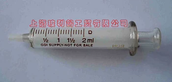 шт 2 мл стеклянный шприц инжектор пробоотборник для дозирования чернил химических лекарств