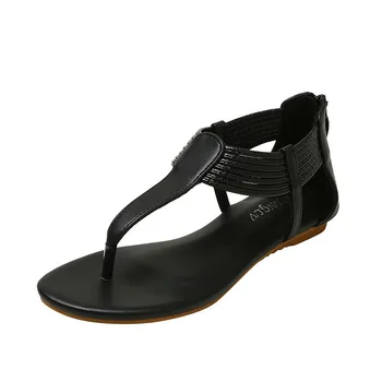 Римские сандалии TPR Sole Pleasure, тапочки из искусственной кожи большого размера, кожаные ботинки, туфли-лодочки с логотипом и шлепанцами, обувь на плоской подошве для девочек, обувь BM054