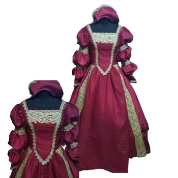 викторианское платье для косплея на Хэллоуин, колониальное георгианское платье эпохи Возрождения, готическое историческое платье D-1015