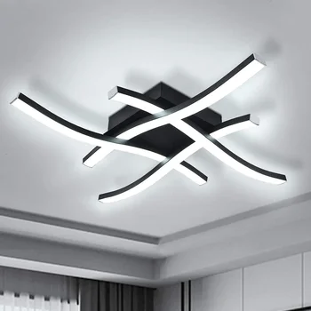 Современный светодиодный потолочный светильник с регулируемой яркостью Изогнутый Минималистичный Потолочный светильник скрытого монтажа Лампа для спальни, Фойе, кухни 6000 К 24 Вт