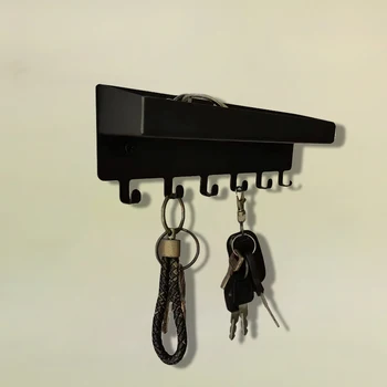 Подвесной держатель для ключей, Настенное крепление, Органайзер для хранения ключей, Вешалка, Металлический Почтовый Органайзер, Декоративный С 6 крючками, Ключница на стене