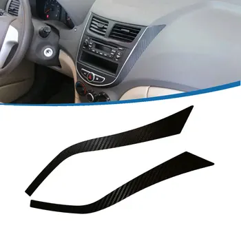 2x Автомобильная Наклейка для Приборного Стола из Углеродного Волокна Auto Interior Decor Наклейки для Стайлинга Автомобилей Hyundai Solaris Verna 2010 2011 2012