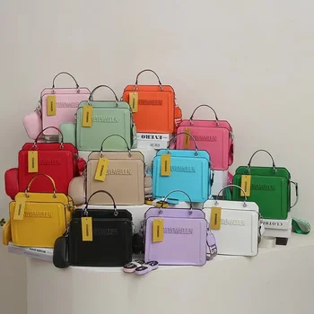 Женская модная квадратная сумка с надписью STEVE MADEN, сумка через плечо, женские сумки ярких цветов большой емкости из двух предметов