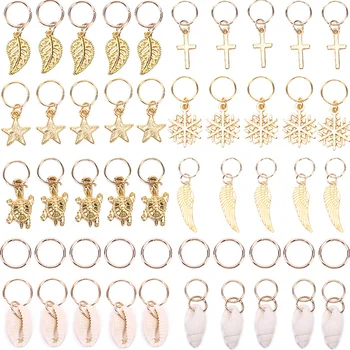 50-кратные золотые Кольца-подвески в виде Снежинок, Заколки для волос, Аксессуары для плетения украшений.