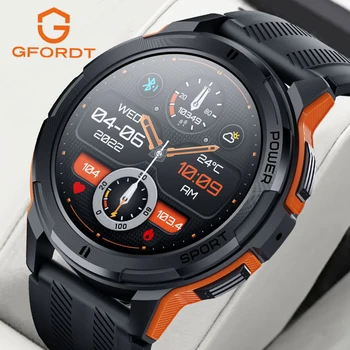 GFORDT Amoled Смарт-часы Мужские Smartwatch 2023 1ATM Водонепроницаемый Вызов Bluetooth 1,43 Дюйма 466 * 466 пикселей Экран 100 + Спортивные Умные Часы Мужские