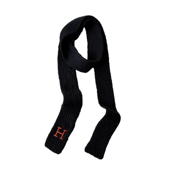 Зимний шарф Харадзюку с вышивкой буквами, шарф, женский уличный декоративный шарф,