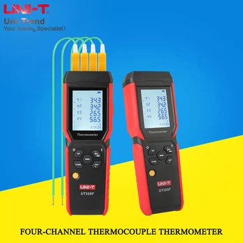 UNI-T Интеллектуальная связь Bluetooth промышленного класса четырехканальный термопарный термометр UT325F/зонд типа J, K, T, E, R, S, N