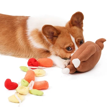 Плюшевая игрушка-индюшка для собак Snuffle, интерактивная игрушка для поиска пищи, жевательная игрушка, прятки, уменьшающие скуку, предотвращающие ожирение