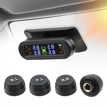 Система контроля давления в шинах Предупреждение о температуре Экономия топлива С помощью 4 внешних датчиков Автомобильный датчик давления в шинах