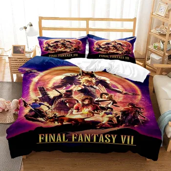 Комплект постельного белья с принтом в 3D-игре Final Fantasy роскошный индивидуальный комплект постельного белья для мальчика Queen, мягкий и удобный
