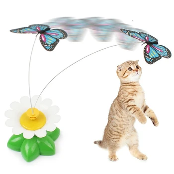 Игрушка для домашних животных, вращающийся электрический полет, Красочные Интерактивные интеллектуальные тренировки, Вращающиеся забавные игрушки