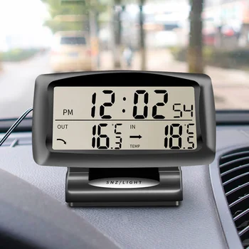 Автомобильные часы 2 В 1 Цифровой термометр Время Авто Датчик температуры транспортных средств с подсветкой Автомобильная Электроника Приборная панель автомобильных часов