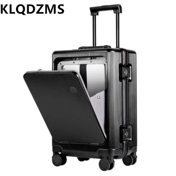 Дорожная сумка для багажа KLQDZMS с открывающейся передней частью, алюминиевая рама, посадочный кейс, тележка для ноутбука, 20 