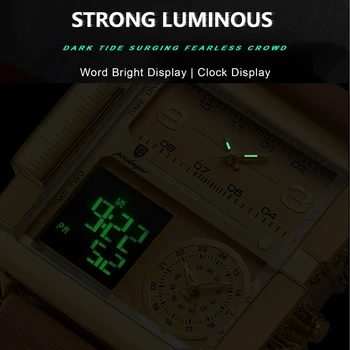 Роскошные мужские спортивные наручные часы, водонепроницаемые светящиеся мужские часы, цифровые многофункциональные мужские часы, кварцевые