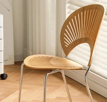 Обеденный стул в скандинавском стиле, домашняя спинка, простое ретро-кресло для отдыха, шезлонг