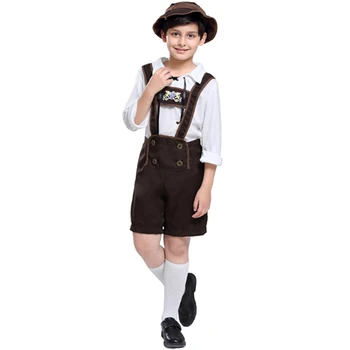 Костюм для мальчика на карнавал на Октоберфест, Германия, Баварский Ледерхозен, наряд для пивного фестиваля, косплей, Маскарадное платье на Хэллоуин