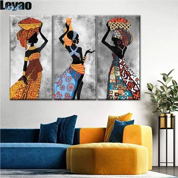 diy алмазная вышивка Африканская этническая племенная художественная роспись Чернокожие женщины танцуют, картина с бриллиантами в полный рост, картина для домашнего декора стен